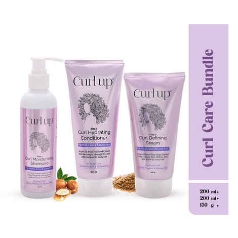 Curlup Curl care bundle with Shampoo , Conditioner & Cream Combo of 3