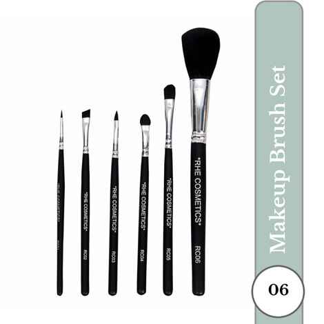 Rhe Cosmetics Premium Brush Set For Face & Eye Makeup - Pack Of 06 Pcs (50 gm)