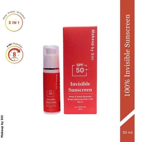 Makeup By Siti Invisible Lighweight Matte Sunscreen, Spf 50+, Oil Control, Hyaluronic Acid & Vit E (30 ml)