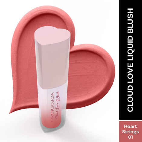 Buy FACES CANADA Cloud Love Liquid Blush - Heart Strings 01, 5 ml | Sun-Kissed Peachy Look | Long Lasting | Blends Easily | Blurred Matte Effect | Lightweight | Natural Tint | Cushion Applicator | Niacinamide Infused - Purplle