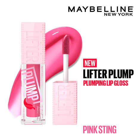 Maybelline New York Lifter Plump - Plumping Liquid Lip Gloss, Pink Sting , 5.4 ml