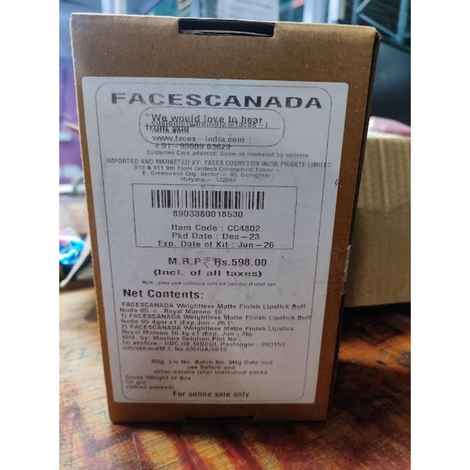 FACES CANADA Weightless Matte Finish Lipstick Buff Nude 05 + Royal Maroon 16