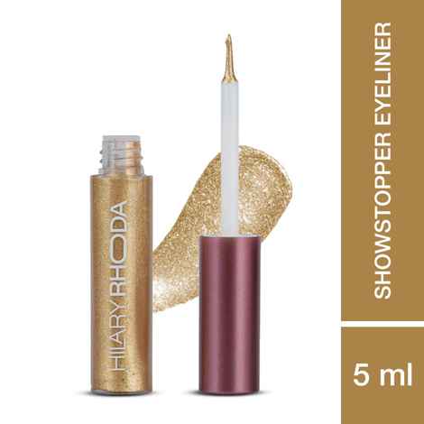 Hilary Rhoda Showstopper Eyeliner | Smudge-proof Eyeliner | Metallic Glitter Eyeliner | Water-Resistant Eyeliner | 5 ml (Bride Gold - Shade 10)