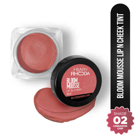 Buy Hilary Rhoda Bloom Mousse Lip N Cheek Tint | Waterproof & Smudge-Proof | 12-Hour Stay | Non-Drying Formula | Mousse Texture | Matte Finish - 5 gm (Cinnamon chip - Shade 02) - Purplle