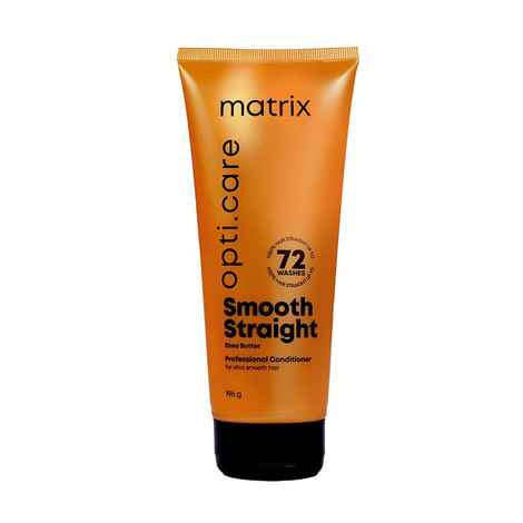 MATRIX Opti.Care Smooth Straight Professional Conditioner for Frizzy, Hair 96Hr Frizz Control, Used by 1 Lakh Hairstylists, with Shea Butter, 196 gm