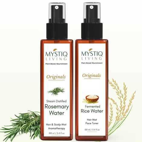 Buy Mystiq Living Rice Water and Rosemary Water for Hair Growth Rice Water Spray For Hair & Face|Hair Spray for Women - Pack of 2(200 ml) - Purplle