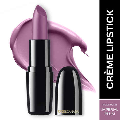 Buy FACES CANADA Weightless Creme Finish Lipstick - Imperial Plum 23, 4 gm | Creamy Finish | Silky Smooth Texture | Long Lasting Rich Color | Hydrated Lips | Vitamin E, Jojoba Oil, Shea Butter, Almond Oil - Purplle