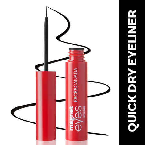 FACES CANADA Magneteyes Eyeliner - Black, 3.5 ml | Intense Color | Quick Drying | 24HR Long Lasting | Fine Tip Precision | Almond Oil Enriched | Waterproof | Smudgeproof