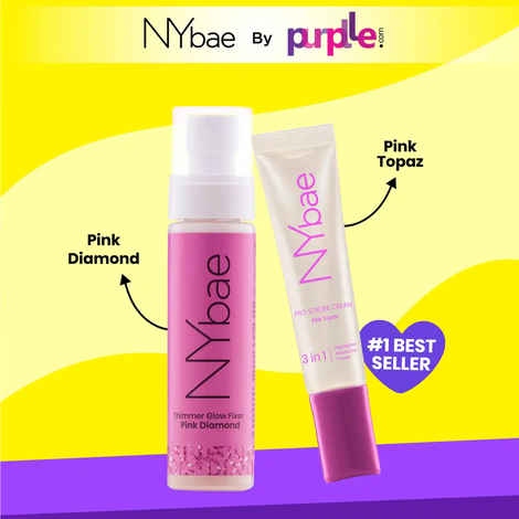 NY Bae Strobe & Shimmer Spray Duo | Pink Topaz Strobe Cream | Pink Shimmer Setting Spray | Korean Glow | Long Lasting makeup | Dewy & Shimmery Finish | Highlighter | Glowing Makeup Kit Combo of 2