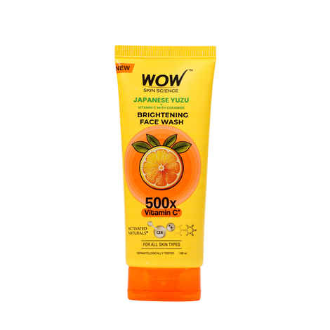 Buy WOW Skin Science Japanese Yuzu + Vitamin C with Ceramide Brightening Face Wash | 500x Vitamin C | For Strengthened Glowing Skin | Paraben-Free Gentle Cleanser with Orange Peel & Camu Camu | 100 ml - Purplle