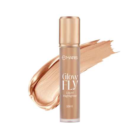Mars Glow Fly Liquid Highlighter (10 ml) (02-Winged Champagne) | Enriched With Sunflower Seed Oil | Radiant Glow | No Chunky Particles | Light-Weight & Long-Lasting | Ultra Blendable Formula