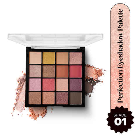 Hilary Rhoda Perfection Eyeshadow Palette | Highly Pigmented Eyeshadow Palette | Matte & Shimmer Finish | Long Lasting Eyeshadow for Women | Blendable Eyeshadow | 20.8 gm | 16 Shades (Shade 1)