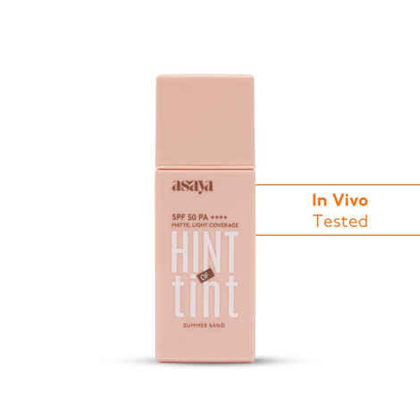 Buy Asaya Hint of Tint SPF 50 PA++++ Sunscreen | Medium | Broad Spectrum UV Shield | Lightweight, Dewy Finish for All Skin Types (40 ml) - Purplle