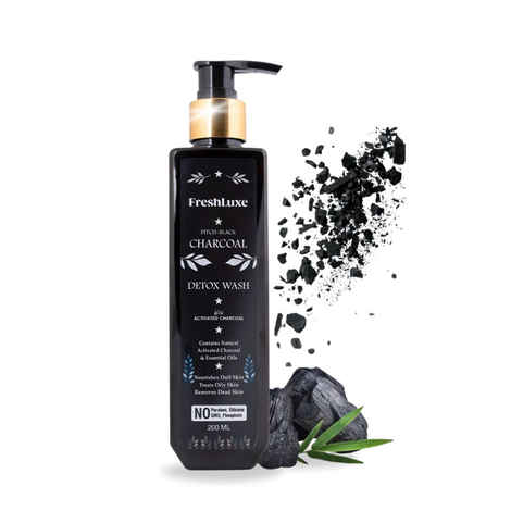 FreshLuxe Charcoal & Aloe Vera | Detox Body Wash & Shower Gel | Refreshing & Hydrating Skin | Unisex | 200 ml