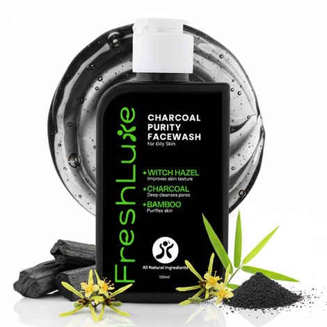 Buy FreshLuxe Charcoal Purity Face Wash | Deep Cleansing & Detox | Bamboo Charcoal & Witch Hazel | Unisex | Natural | 100 ml - Purplle