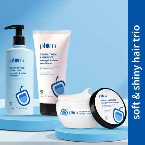 Plum Coconut Trio for shining hair (Shampoo 250ml + Conditioner 175gms + Mask 200gms)
