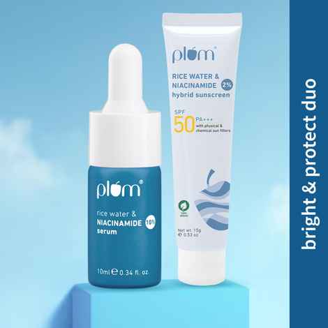 Plum Brighten & Protect Trial Kit (Niacinamide Serum 10 ml + Sunscreen 15 gms)
