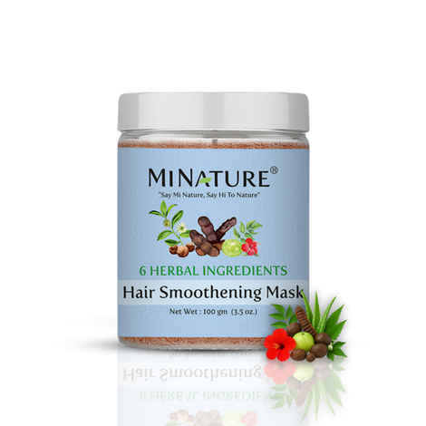MINATURE Hair Smoothening Mask with Amla, Aritha, Neem, Shikakai, Hibiscus & Bhringraj – 100 gm Jar for Natural Hair Care and Conditioning