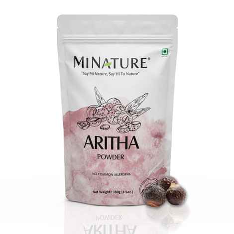 MINATURE Natural Pure Aritha (Reetha) Powder for Herbal Hair Cleansing – Finely Ground Traditional Soapnut Powder for DIY Hair Wash & Hair Packs – 100 gm (Hair Pack)