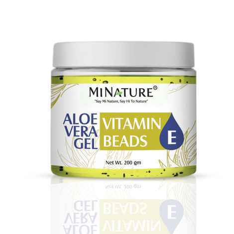 MINATURE Aloe Vera Gel with Vitamin E – 200 gm Soothing Gel for Daily Skin Hydration and DIY Skin Care