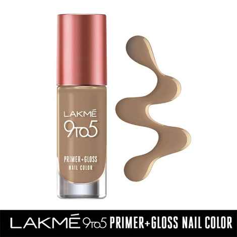 Buy Lakme 9to5 Primer + Gloss Nail Colour, Brown Sandcastle, 6 ml - Purplle