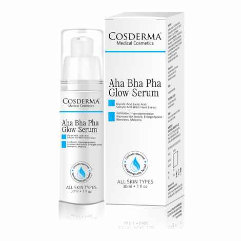 Cosderma AHA BHA PHA Glow Serum | Exfoliating & Brightening Serum 30 ml