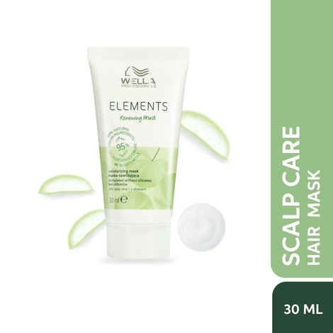 Buy Wella Professionals Elements Renewing Sulfate & Paraben-Free Hair Mask for frizz-free, shiny hair with Aloe Vera| 30 ml - Purplle