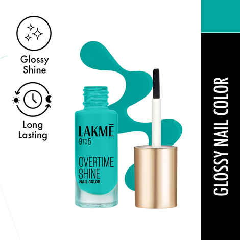 Buy Lakme 9 to 5 OVERTIME SHINE Nail Colour, TurquoiseWave, 6 ml - Purplle
