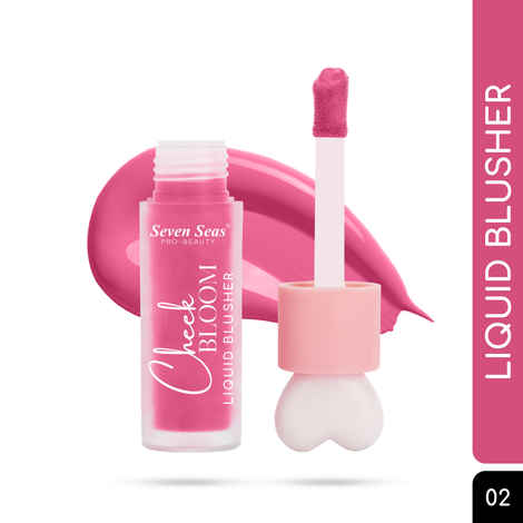 Seven Seas Cheek Bloom Liquid Blusher & Lip Gloss - 02 Chic Pink (5 gm) | Highly Pigmented | Long-lasting | Waterproof | Buildable & Blendable | All Skin Types