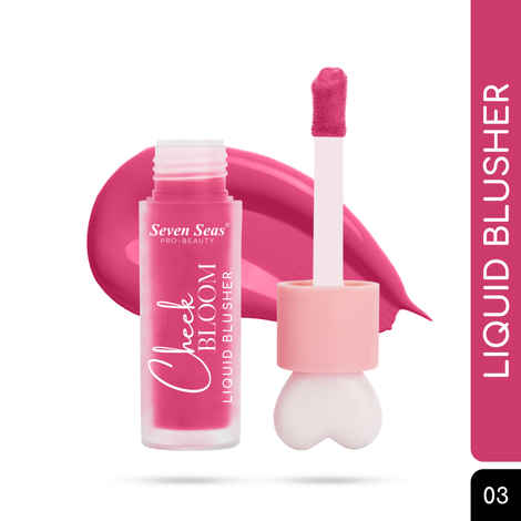Seven Seas Cheek Bloom Liquid Blusher & Lip Gloss - 03 Rosy Cheeks (5 gm) | Highly Pigmented | Long-lasting | Waterproof | Buildable & Blendable | All Skin Types