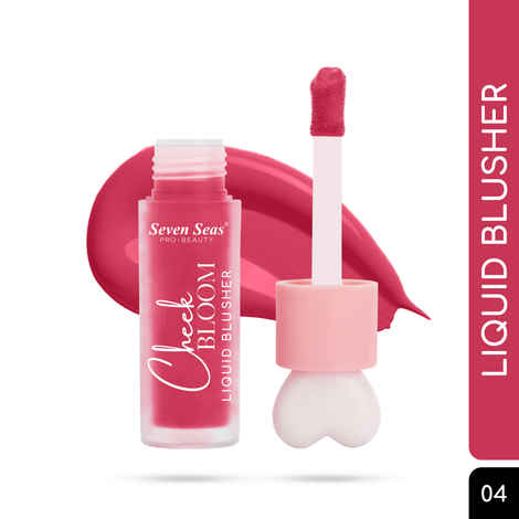Seven Seas Cheek Bloom Liquid Blusher & Lip Gloss - 04 Natural Blush (5 gm) | Highly Pigmented | Long-lasting | Waterproof | Buildable & Blendable | All Skin Types