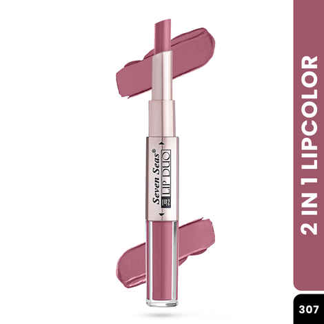 Seven Seas Lip Duo 2 in 1 Lipstick and Liquid Lipstick - 07 Monza-1 (7 gm) | Long Lasting and Waterproof | Non Transfer Lipstick for Women