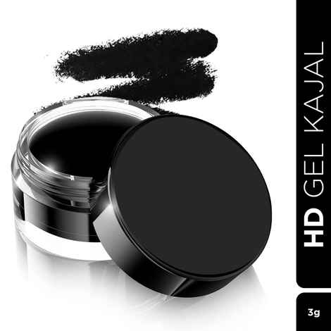 Seven Seas HD Gel Kajal - Jet Black (3 gm) | Long Lasting | Waterproof and Smudgeproof Kajal for Women