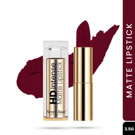 Seven Seas HD Intense Matte Lipstick - 613 Maroon (3.5 gm) | Long Lasting | Highly Pigmented | Non Transfer Lipstick for Women