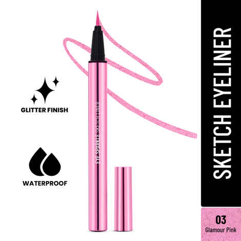 Buy Swiss Beauty Eye Sparkle Sketch Liner Glitter Finish and Water-Proof |Fine Tip For Precise Application 3- Glamour Pink (0.6 gm) - Purplle