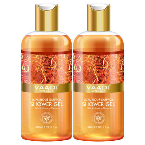 Buy Vaadi Herbals Luxurious Saffron Shower Gel Value Pack of 2 (300 ml x 2) - Purplle