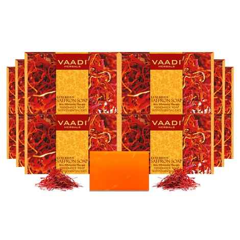 Buy Vaadi Herbals Pack of 12 LUXURIOUS SAFFRON SOAP - Skin Whitening Therapy (12 x 75 g) - Purplle