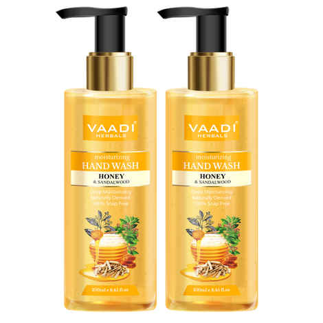 Buy Vaadi Herbals Pack of 2 Deep Moisturizing Honey & Sandal Hand Wash (250 ml x 2) - Purplle