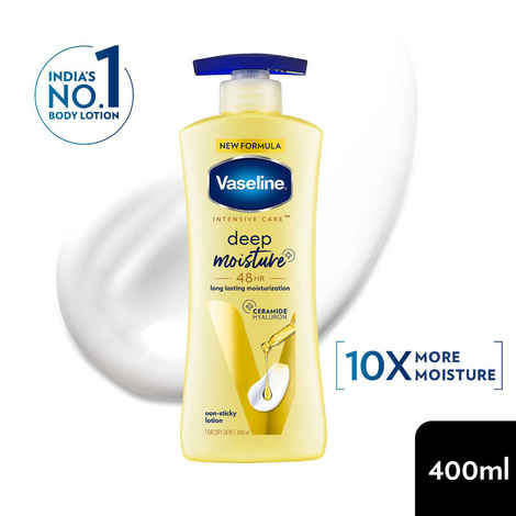 Vaseline Deep Moisture Body Lotion |For Dry Skin| Moisturised Glowing Skin| With Pro Ceramides 400 ml
