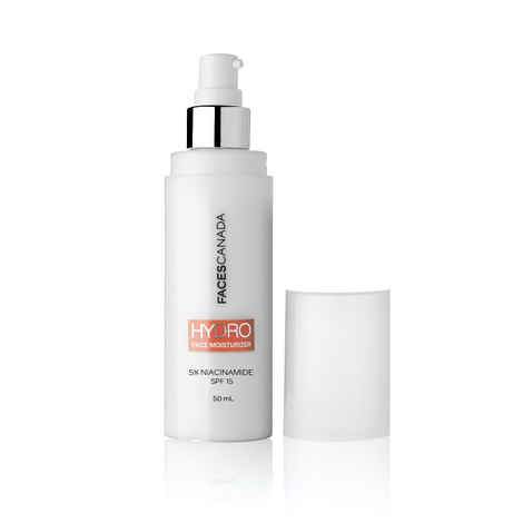 FACES CANADA Hydro Face Moisturizer - 50 ml | SPF 15 | Lightweight & Non-Greasy | Hydrating | Improves Uneven Skin | Minimizes Pores | Healthy Glowing Skin | All Skin Types