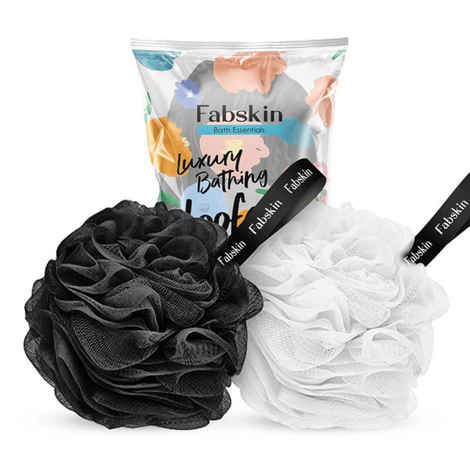 Buy Fabskin Luxury Bathing Round Loofah for Men and Women - Pack Of 2 - Black & White - Purplle