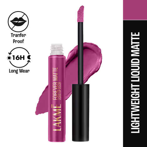 Lakme Forever Matte Liquid Lip Colour, Pink Trip (5.6 ml)