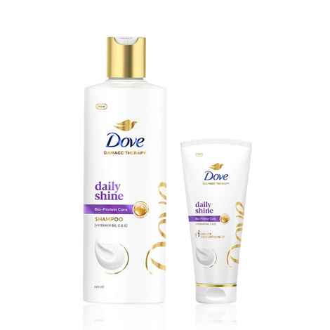 Dove Daily Shine Therapy Shampoo(340 ml) + Dove Daily Shine Hair Conditioner (175 ml) Combo of 2 Haircare kit