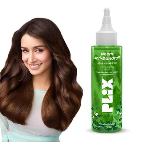 PLIX Neem Anti-Dandruff Advanced Hair Oil | Reduces Dandruff | Soothes Itchy Scalp | Calms Inflammation | Non-Greasy & Lightweight | Dermatogically Tested |100 ml