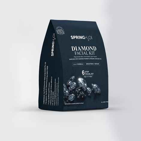 Buy SPRING H2O FRANCE Diamond Facial Kit 60 gm| 2 in 1 Formula Brightning+Repair | Enriched with Organic Avocado oil and Diamond Powder| Simple 6 Step - Purplle
