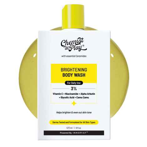 Chemist at Play Brightening Body Wash With 2% Vitamin C + Niacinamide + Hyaluronic Acid For Dry Skin | 473 ml
