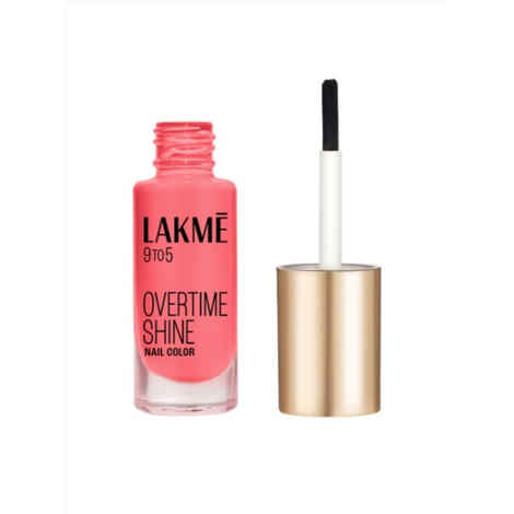 Buy Lakme 9 To 5 Overtime shine Nail Color - Blush Punch (6 ml) - Purplle