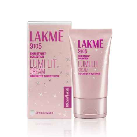 Lakme Lumi Strobe Cream - Highlighter + Moisturizer + Primer With Hyaluronic Acid & Niacinamide - Silver| 60 gm