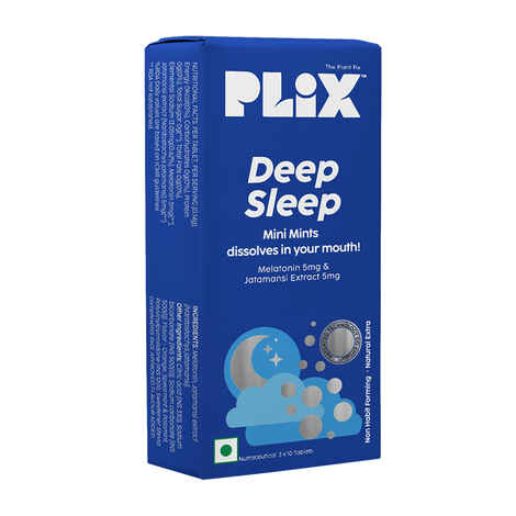 PLIX Melatonin Tablet Deep Sleep Oral Dissolving Mini Mints Effervescent Supporting Restful Sleep | Non Habit Forming | Melatonin And Jatamansi Extracts (5Mg) | Pack Of 1, 30 Mints