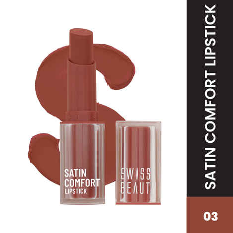 Buy Swiss Beauty Satin Comfort Lipstick - Roasted Brown - 3 gm - Purplle